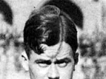 Svartvitt porträtt av Putte Kock, AIK-spelaren och landslagsmannen från 1920-talet